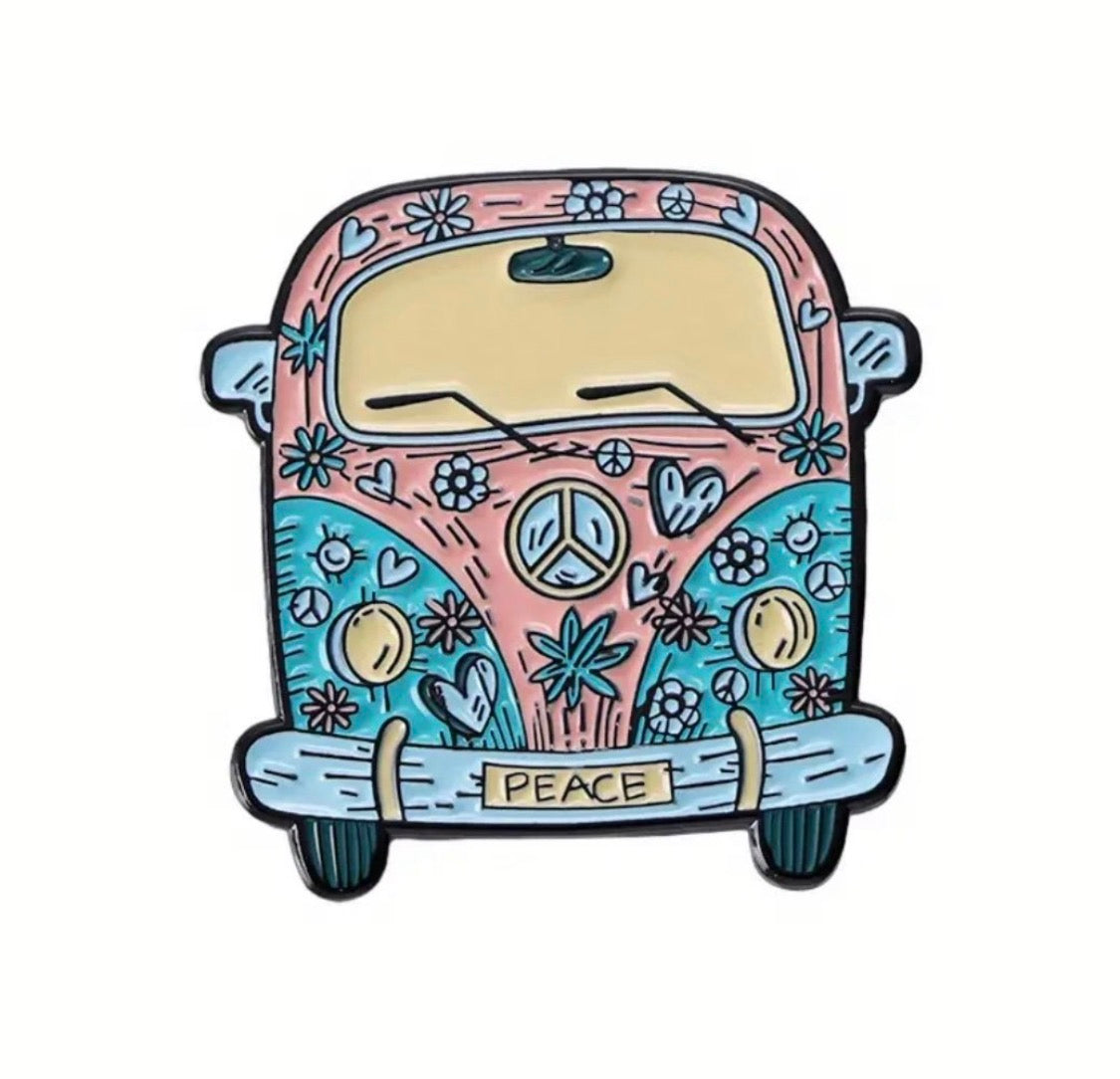 Peace van enamel pin